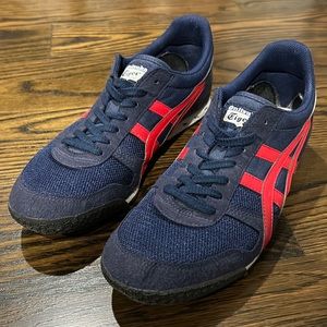 Onitsuka Tiger shoes by ASICS, blue and red, men’s size 8